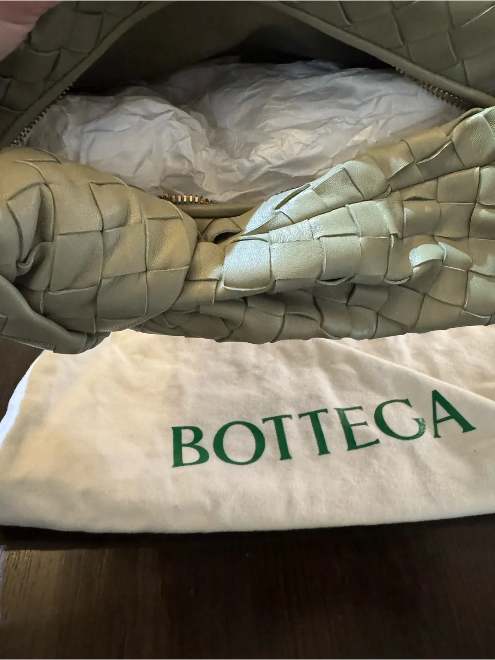 Bottega Veneta Light Green Jodie Small Hobo Bag
